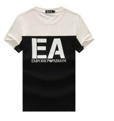 EA7 Emporio Armani Crew Neck Shirt-White|Black