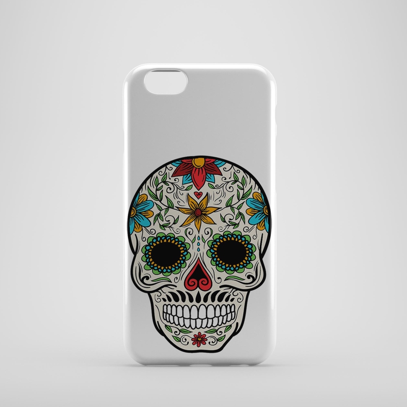 The Skull of Flowers Rock Music Tattoo Phone Case for iPhone 6