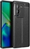 For Vivo S15 Pro 5G , Litchi Carbon Fiber Case - Anti-Shock - Black