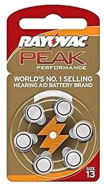 Rayovac Peak Hearing Aid 6 Batteries - Size 13