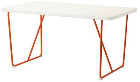 RYDEBÄCK Table, white orange, white Backaryd orange