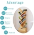 Bookshelf， Tree Bookcase, 9-Tier Bamboo Wood Book Rack, Storage Shelves in Living Room, Free-Standing book shelf Organizer, Space Saver for Home, Office, Kid's Room Retro