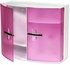 Primanova Bathroom Wall Cabinet Plastic Hanging Bathroom Storage Cabinet Over Toilet 17D x 38W x 32H cm, Wall Cabinet with 2 Doors & Shelves. Transparent Pink