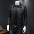 Men's Casual Leather Comfort Plain Jacket - Black
