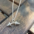 Dumbbell Necklace - In Silver Plated With Chain - Weight - Unisex
