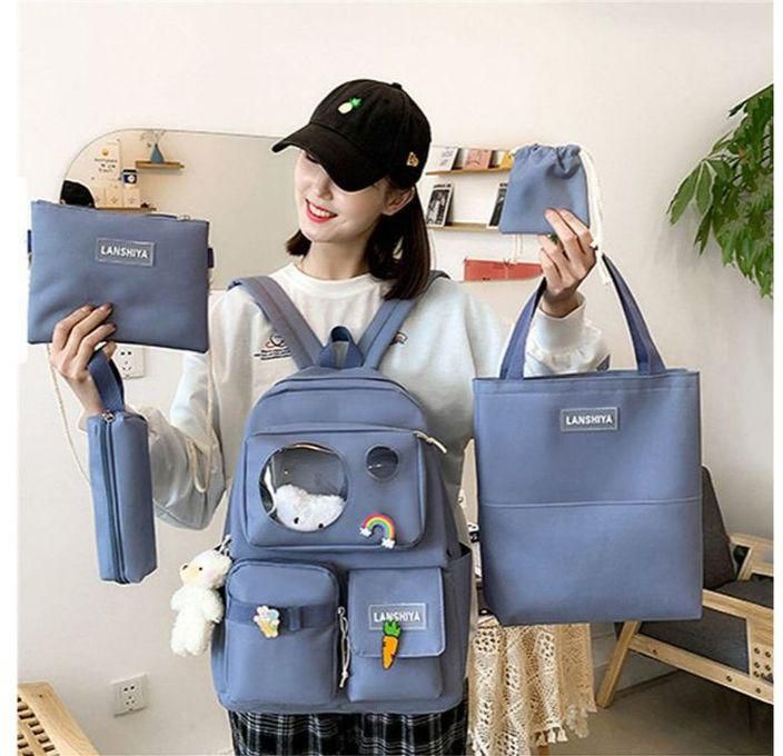5 Pcs Set Of Casual Bags With , For Schools And Universities