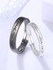 Fashion Valentines Heart Eletrocardiogram Graphic Carved Open Couple Rings