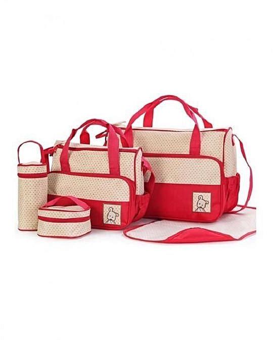 Catchy Shoulder Diaper Bag/Nappy Bag - Beige & Red
