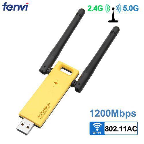 Generic Dual Band 1200Mbps Wireless USB 3.0 RTL8812AU Wifi Adapter 2.4G/5Ghz Network Card Dongle With Antennas for Desktop PC( )