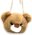 Cute Teddy Bear Sling Fluffy Shoulder Cross Bag - Light Brown