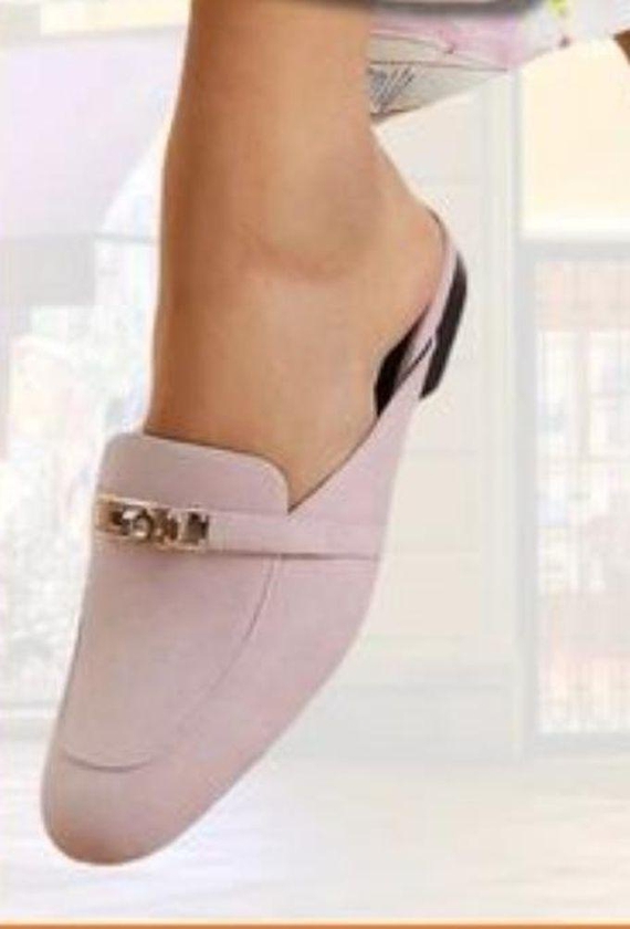 Fashion Classy Beige Ladies Mule Flat shoes