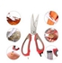 As Seen on TV Stainless Steel Kitchen Scissors with Magnetic Holder - Red
