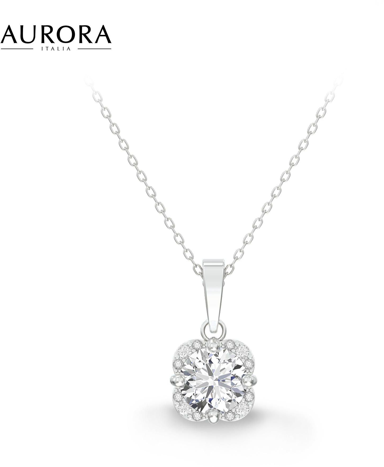 Auroses Winter Edition Pendant 925 Sterling Silver 18K White Gold Plated