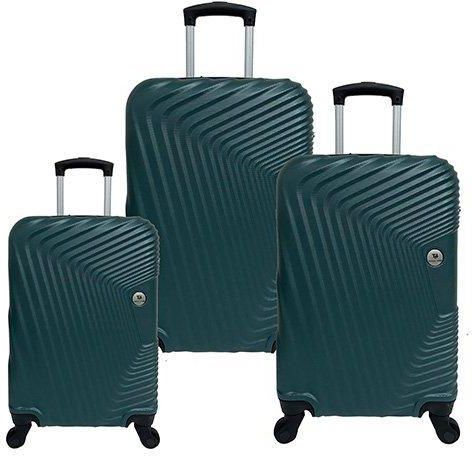 Travel Home,  Set Of 3 Luggage Trolley Case 20/24/28, Green