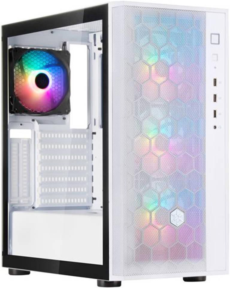 SilverStone Fara R1 V2 ATX Mid Tower Case, High Airflow Chassis, Tempered Glass, 140mm ARGB Fans, 360mm Radiator Support, 7+2 Expansion Slot, 161mm CPU Cooler, White | SST-FAR1W-PRO-V2