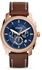 Fossil - Machine Chronograph Brown Leather Watch - FS5073