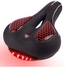 Bike Gel Seat Cushion with Tail Light Comfortable Mountain Bicycle Soft Seat with Dual Shock Absorbing Ball Anti-slip Road MTB Bike Saddle Pad Bike Accessories Riding Equipment 27.5*9*18.5cm