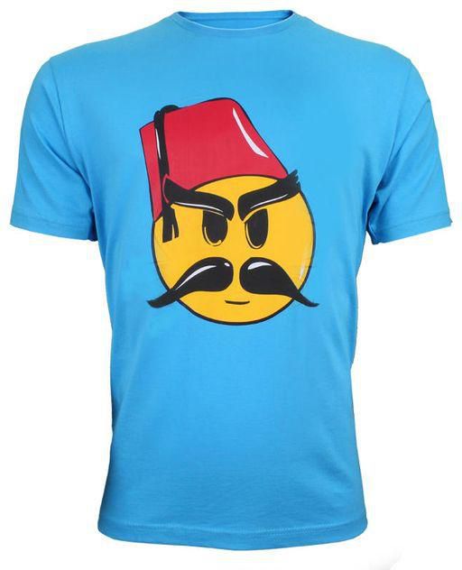 Hoga Blue Cotton Short Sleeves "Shanabo" T-Shirt