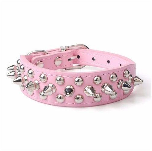 Eissely Adjustable Leather Rivet Spiked Studded Pet Puppy Dog Collar Neck Strap PK/XS