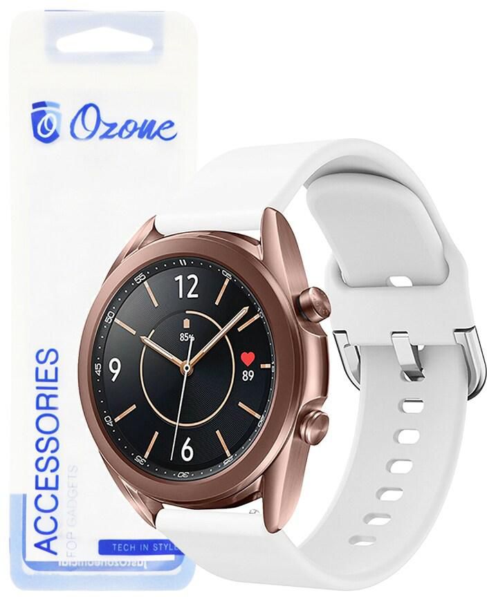 O Ozone Silicone Strap Compatible With Galaxy Watch 3 45Mm / Galaxy Watch 46Mm / Gear S3 Frontier / Classic / Huawei Watch Gt 2 46Mm Adjustable Soft Replacement Band For Men &amp; Women - White