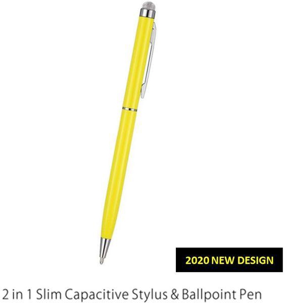 2 In 1 Capacitive Stylist Slim 2020 Ballpoint Pen - Yellow