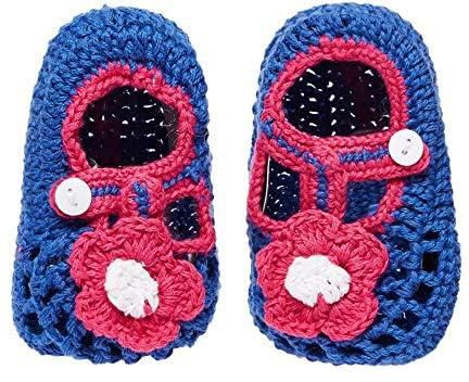Smurfs - Baby Crochet Shoes - Blue & Pink - 0-3 M