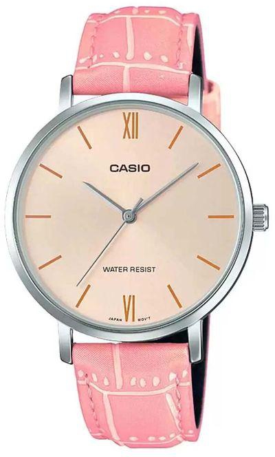Casio Women's Water Resistant Analog Watch LTP-VT01L-4BUDF - 40 mm - Pink