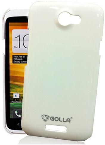 Golla Glossy Finish Hard Back Case Cover with Screen Guard for HTC One X S720e Edge Endeavor - White