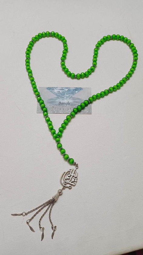 Bangle Islamic Rosary Green Color 99 Beads