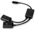 Generic Dual Micro USB OTG Hub Host Adapter Cable For Tablet PC And Smart Phone Black