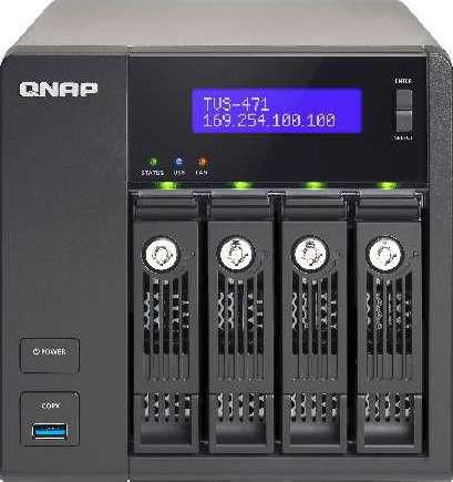 QNAP TVS-471-i3-4G 4 Bay NAS, Intel Core i3-4150 3.5 GHz Dual Core, 4GB | TVS-471-i3-4G