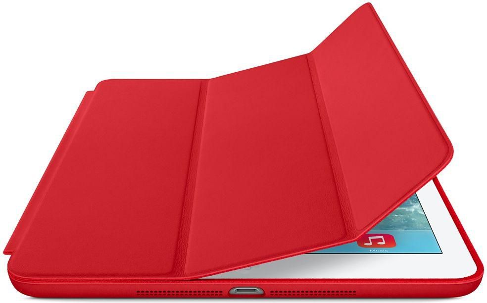 Tri-Fold Smart Protection Leather Case for Apple iPad Mini4 [Red Color]