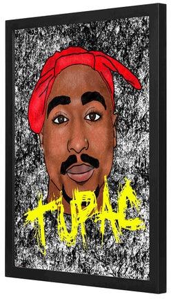 Tupac Wooden Frame Wall Art Painting Multicolour 33x43centimeter