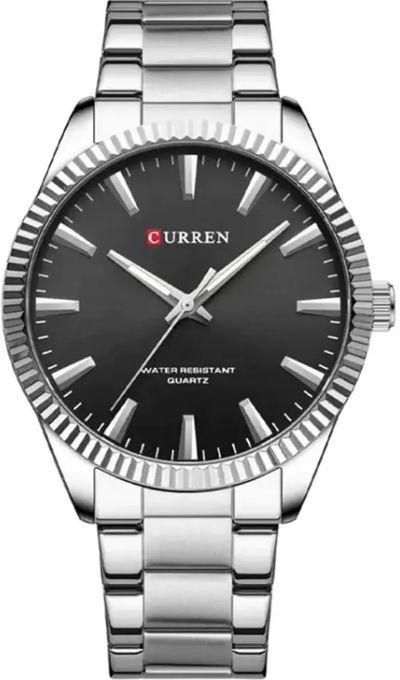 Curren 8425 Black Silver Stainless Steel Analog Watch For Men