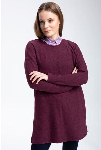 Defacto Woman Regular Fit Knitted Long Sleeve Knitted Tunic - Purple