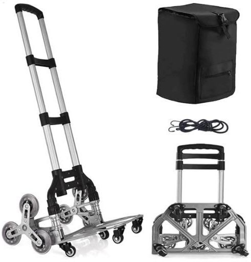 Stair Climbing Hand Truck Heavy-Duty Shopping CartHeavy-Duty Hand Truck Portable Folding Cart for Moving with Universal Wheels and with Removable Waterproof Canvas Bag.