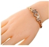 Eissely Jewelry Cute Rose Gold Five Hollow Heart Carve Crystal Charming Bangle Bracelet