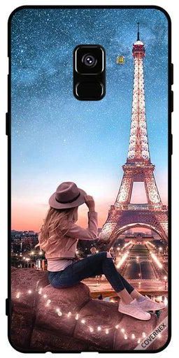 Protective Case Cover For Samsung Galaxy A8+ (2018) Hat Girl & Effiel Tower