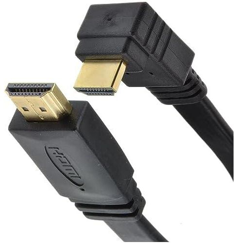 Zonic Z1174 Cable HDMI Right Angle Lead High Speed Angled 90-degree Flat Full HD 1080p for TV, PC Monitor, Box, PS4/5 Cable HDTV Gold Plated (3 metres)