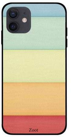 Stripes Printed Skin Case Cover -for Apple iPhone 12 mini Green/Red/Yellow Green/Red/Yellow