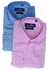 Men's Plain Long Sleeve Shirts - 2 In 1 Blue And Pink