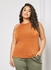 Plus Size Braided Detail Top Brown