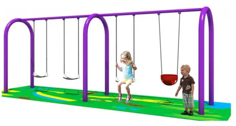 Megastar - Quadraple Garden Swings Playset for 4 Kids- Babystore.ae