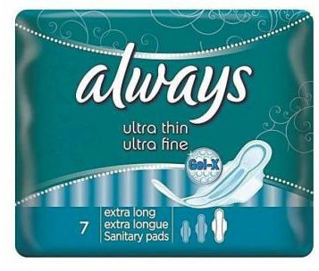 ALWAYS ULTRA SANITARY PADS 7PC SUPER/WINGS