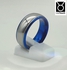 General Inside Blue W/ Comfort Fit Silver Shiny Tungsten Carbide Ring