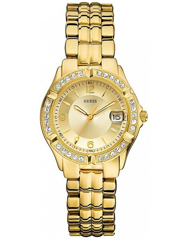 Guess For Women Gold Dial Stainless Steel Band Watch - U85110L1