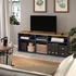 SKRUVBY TV bench - black-blue 156x38x60 cm