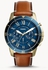 Fossil Mens Grant Sport Chrono Leather Watch FS5268 (Blue Dial)