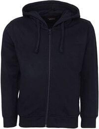 Kids Boys Girls Unisex Cotton Hooded Sweatshirt Full Zip Plain Top (BLUE, 10-11 YEARS)