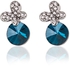 Mysmar White Gold Plated Blue Crystal Butterfly Pendant Set - [MM482]
